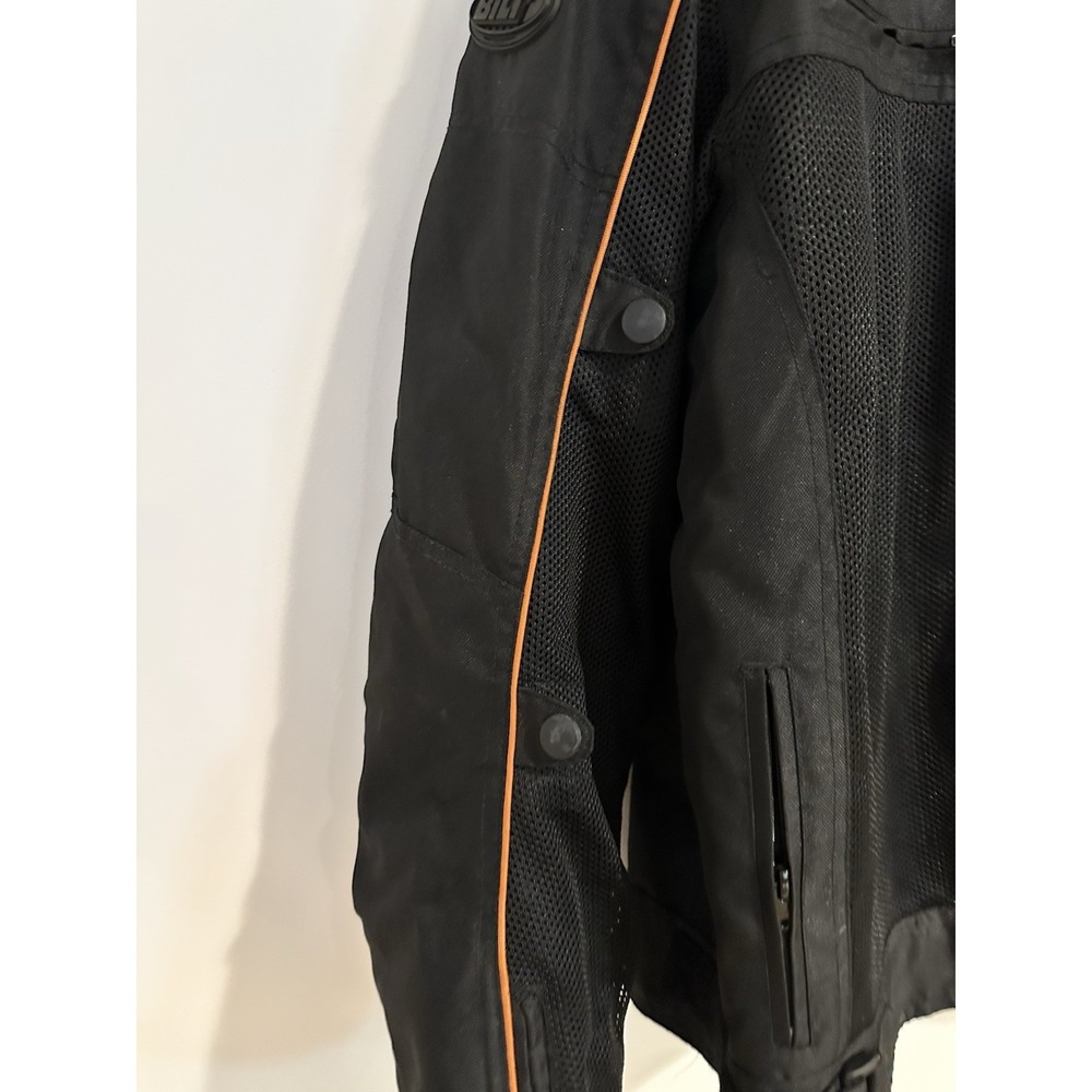 Custom Bilt Men XL Black Motorcycle Jacket Biker Moto Racing Padded Y2K - Picture 9 of 14